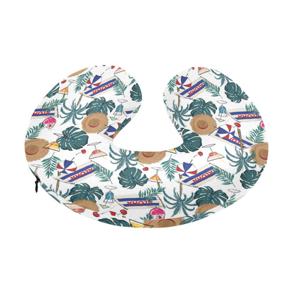 Aloha Hawaii Beach Pattern Print Design 04 U-Shaped Travel Neck Pillow