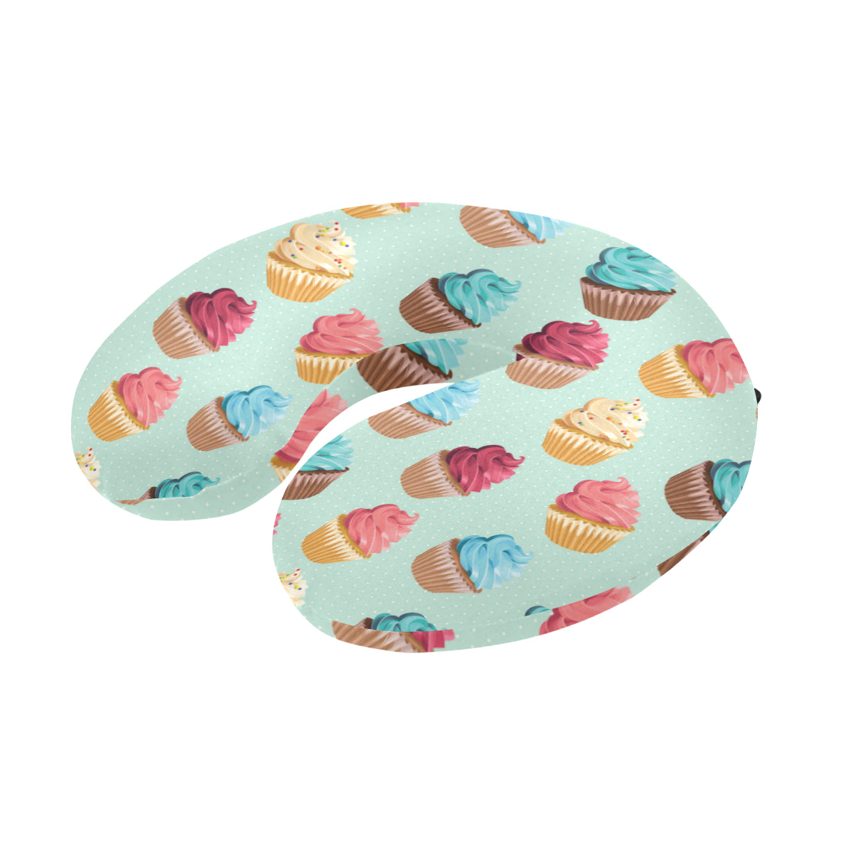 Cupcake Pattern Print Design 01 U-Shaped Travel Neck Pillow