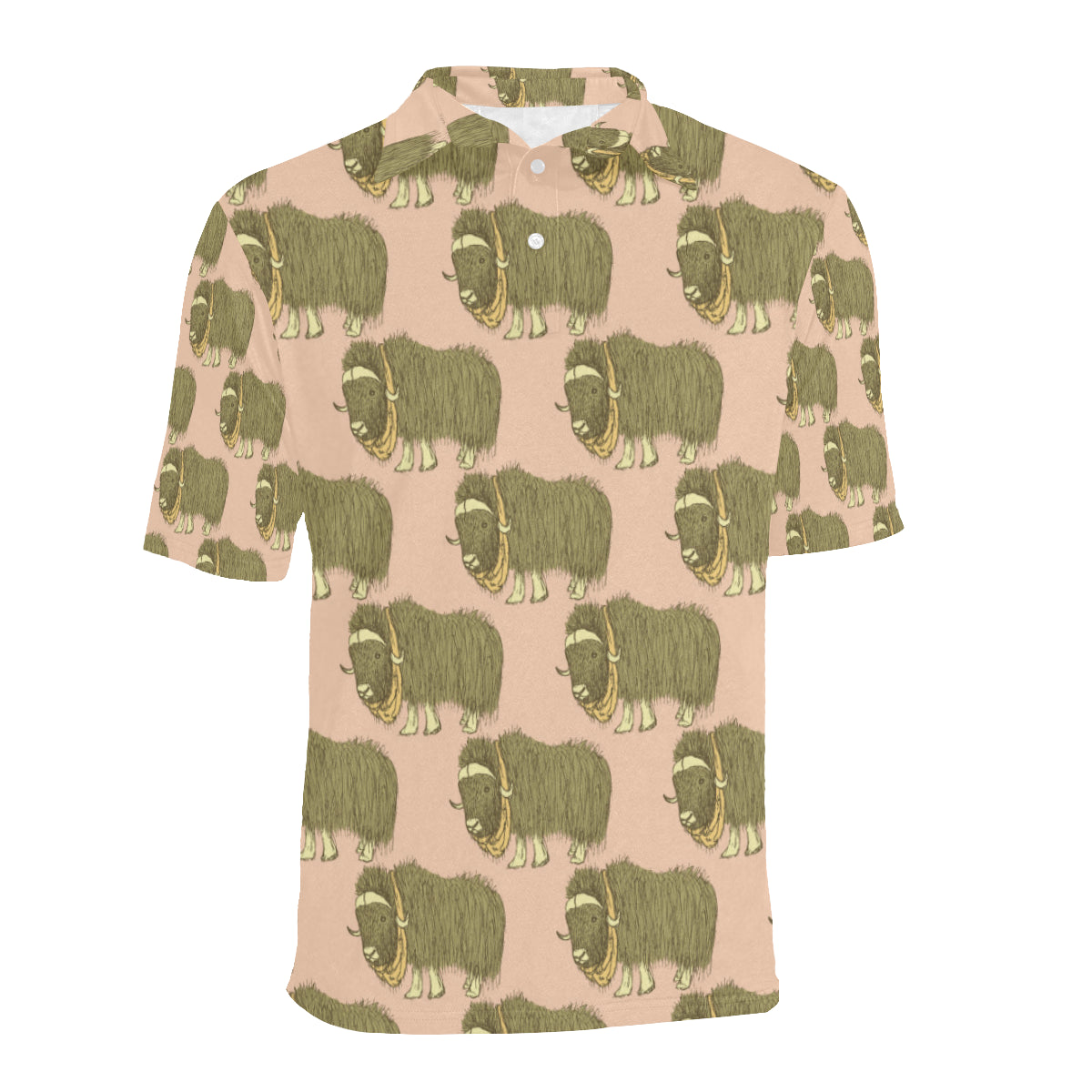 Yak Pattern Print Design 01 Men Polo Shirt
