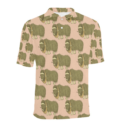 Yak Pattern Print Design 01 Men Polo Shirt