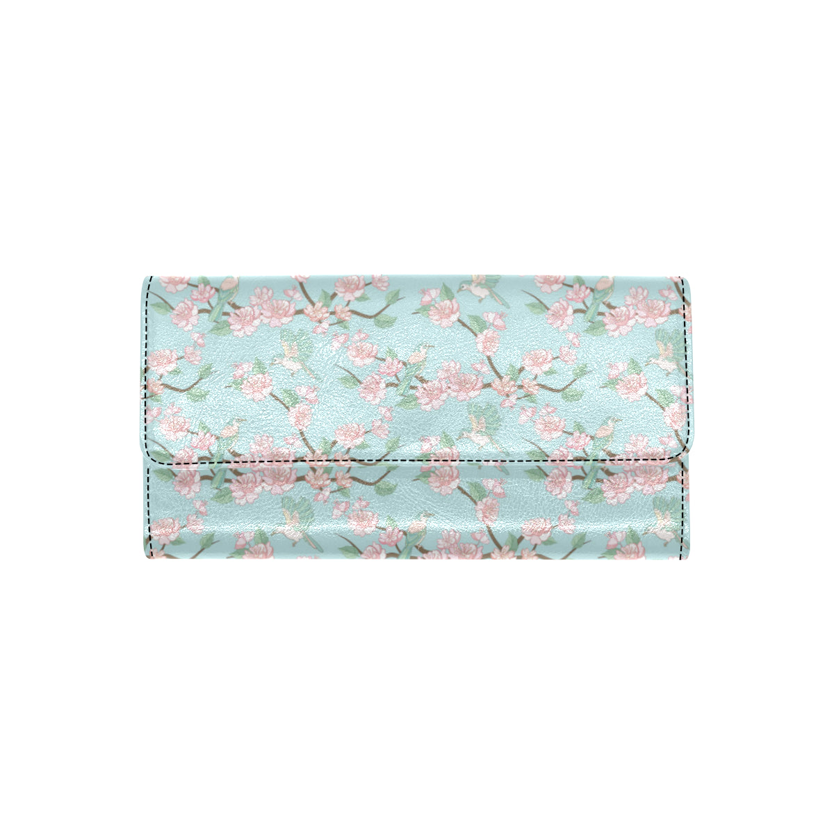 Cherry Blossom Pattern Print Design 02 Women's Trifold Wallet