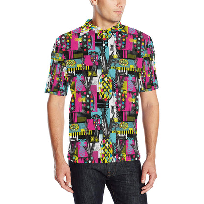 Pop Art Pineapple Pattern Print Design A02 Men Polo Shirt