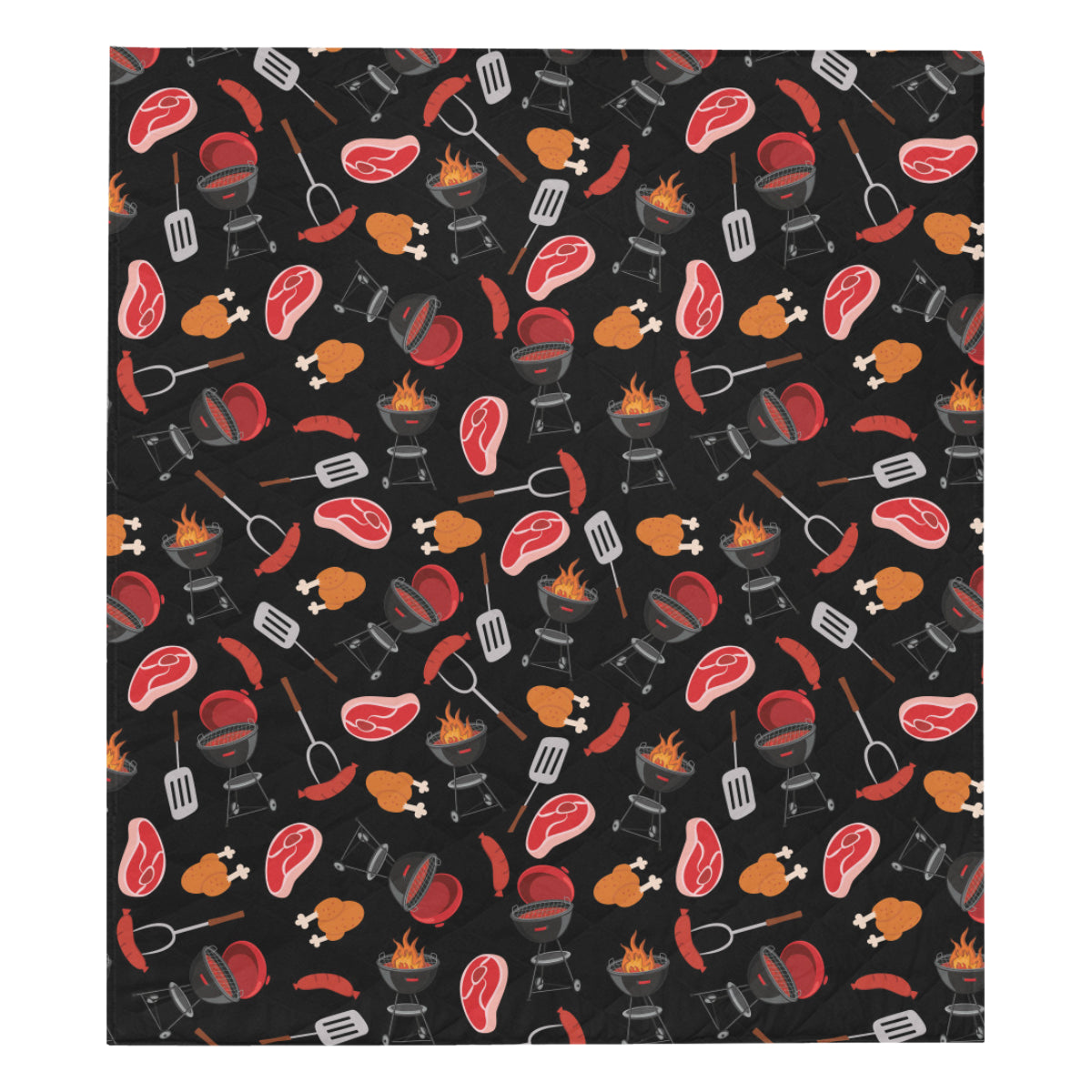 Barbecue Pattern Print Design 04 Premium Quilt