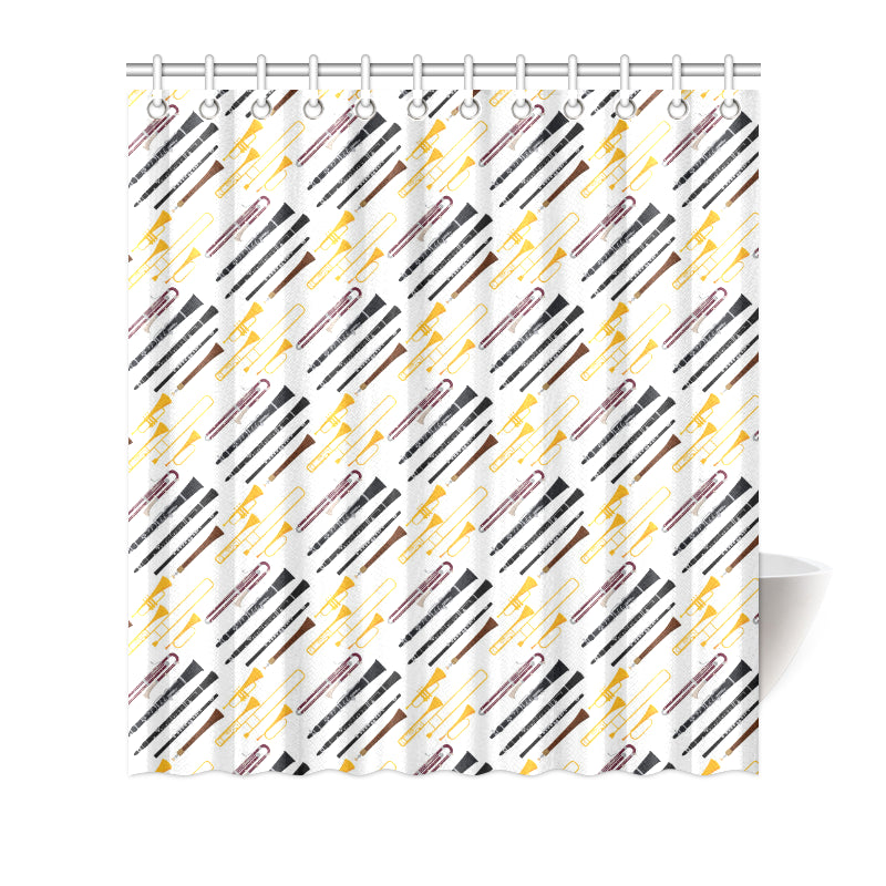 Clarinet Pattern Print Design 01 Shower Curtain