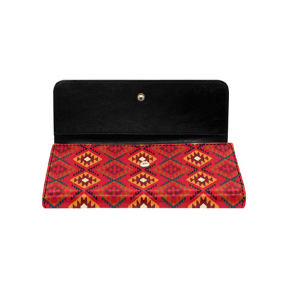 Aztec Pattern Print Design 06 Women's Trifold Wallet