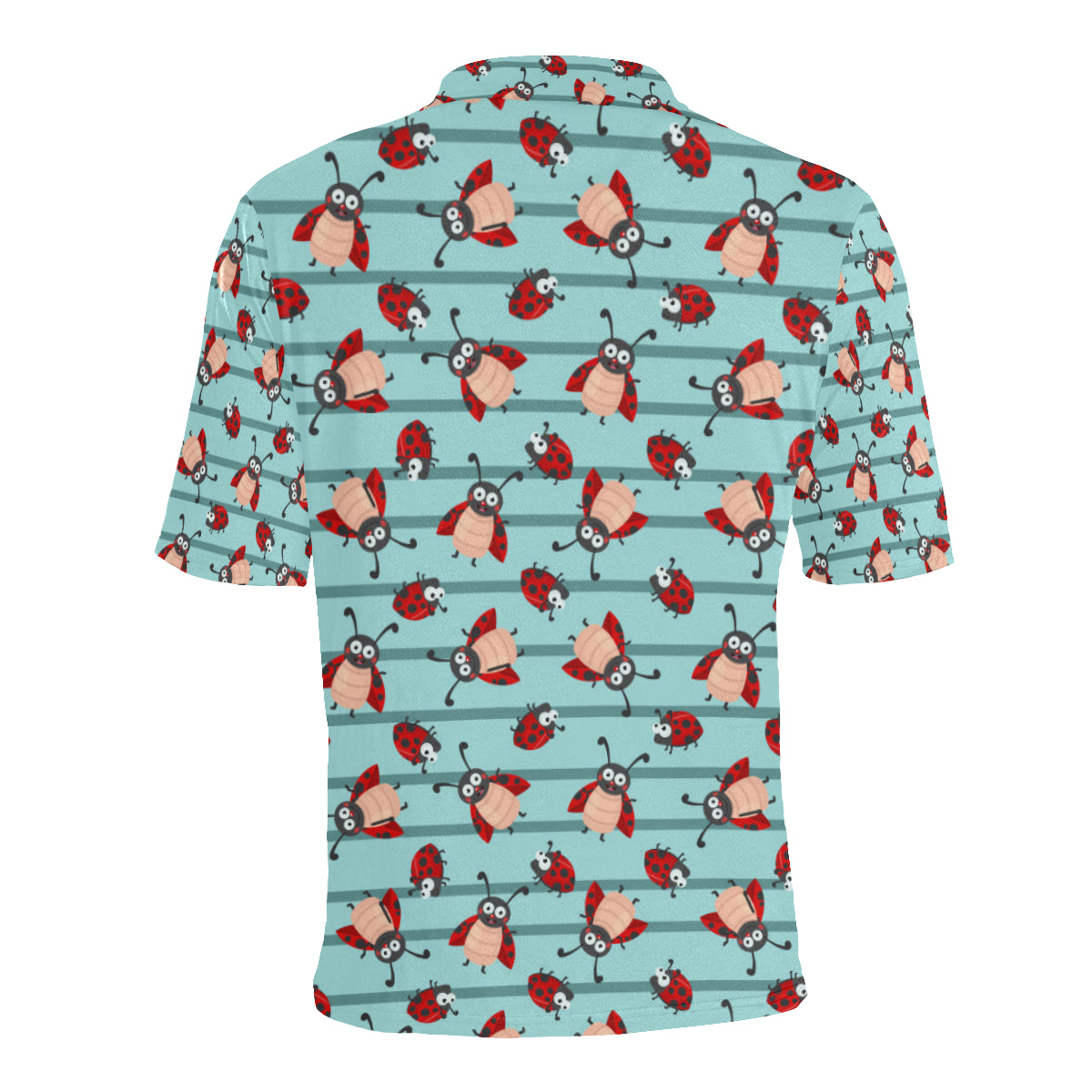 Ladybug Happy Print Pattern Men Polo Shirt