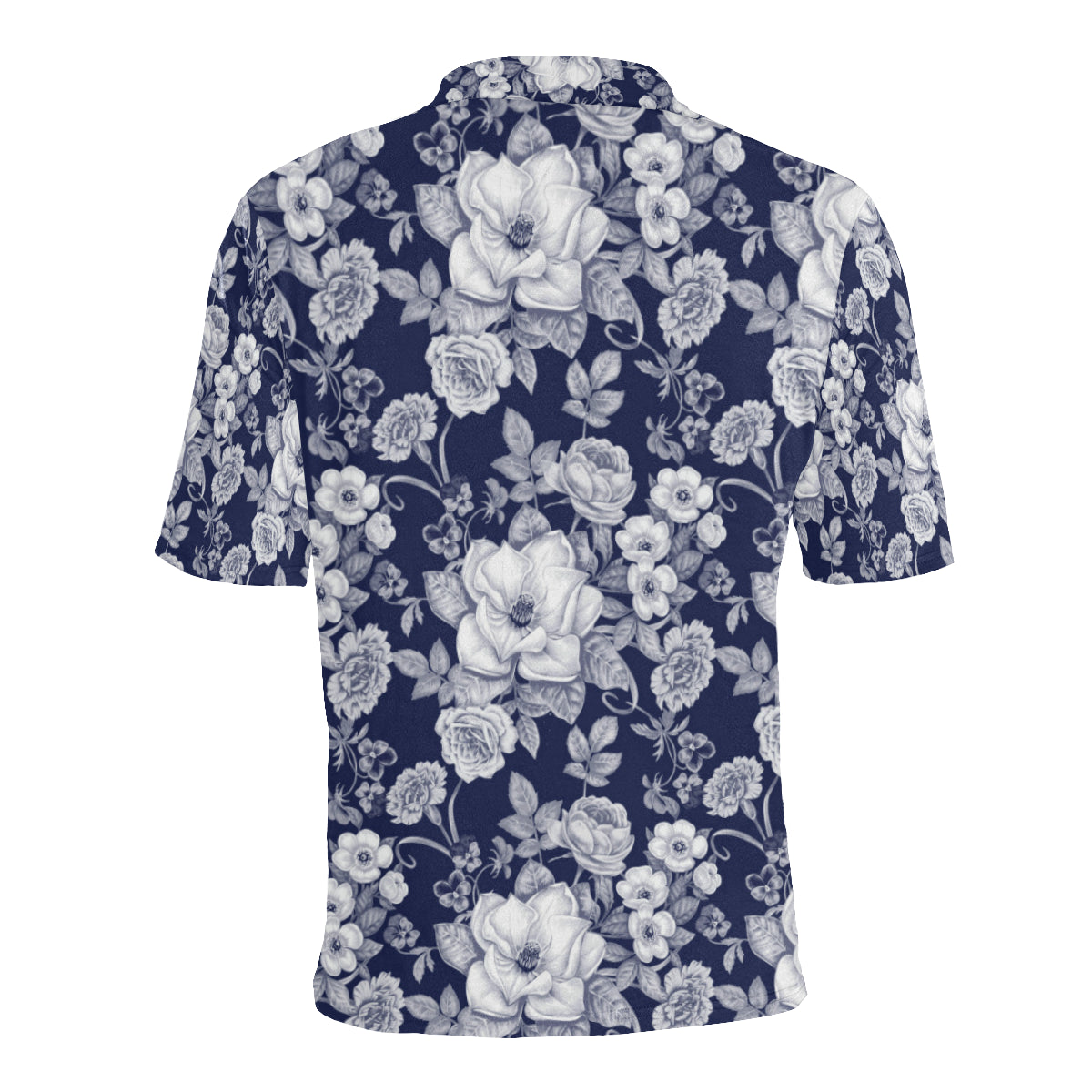 Floral Infrared Pattern Men Polo Shirt