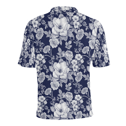 Floral Infrared Pattern Men Polo Shirt