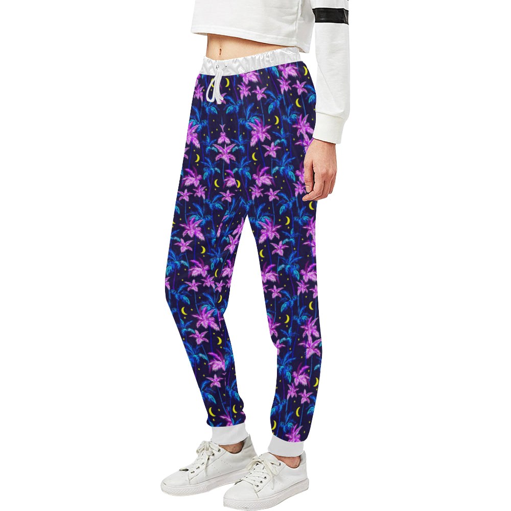 Palm Tree Night Scene Design Print Unisex Sweatpants