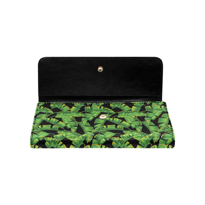 Banana Leaf Pattern Print Design 03 Women's Trifold Wallet