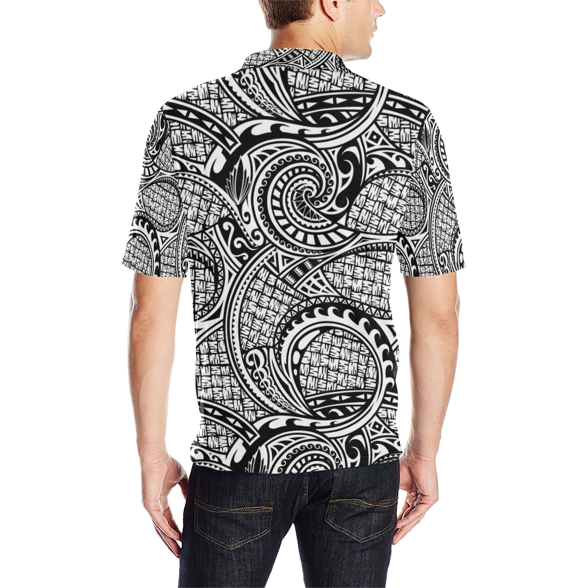 Polynesian Tribal Pattern Men Polo Shirt