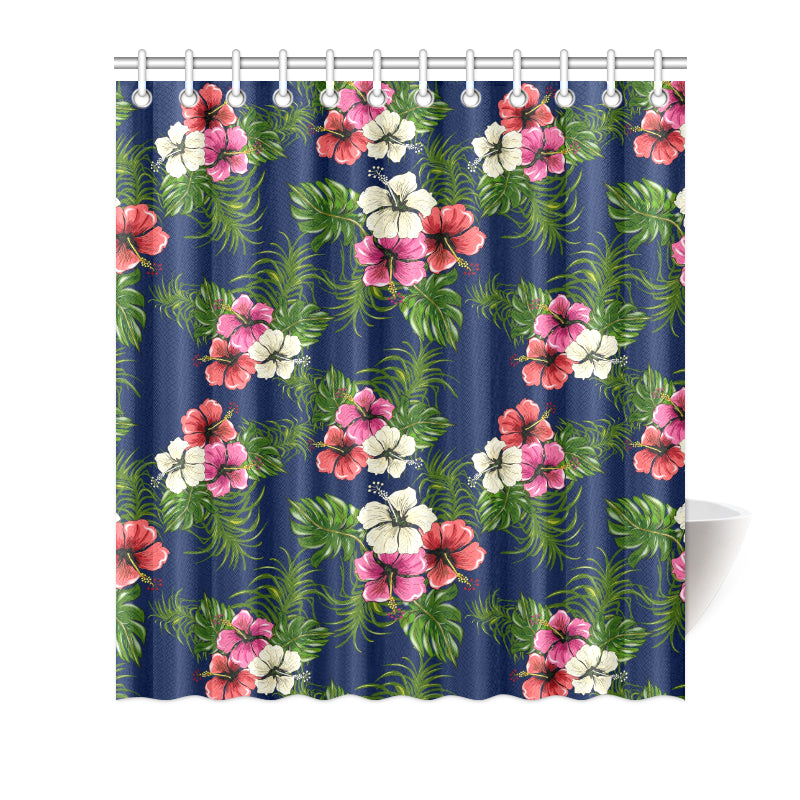 Hibiscus Pattern Print Design HB028 Shower Curtain
