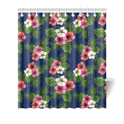 Hibiscus Pattern Print Design HB028 Shower Curtain