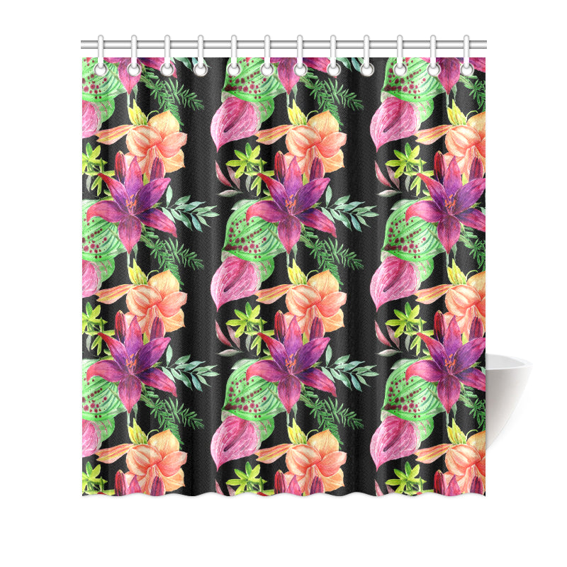 Amaryllis Pattern Print Design AL09 Shower Curtain