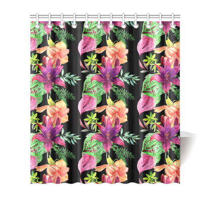 Amaryllis Pattern Print Design AL09 Shower Curtain