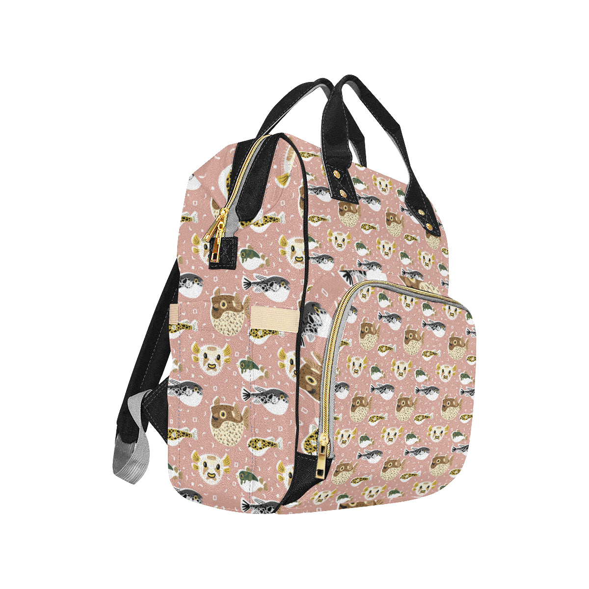 Fugu Cute Pattern Print Design 01 Diaper Bag Backpack