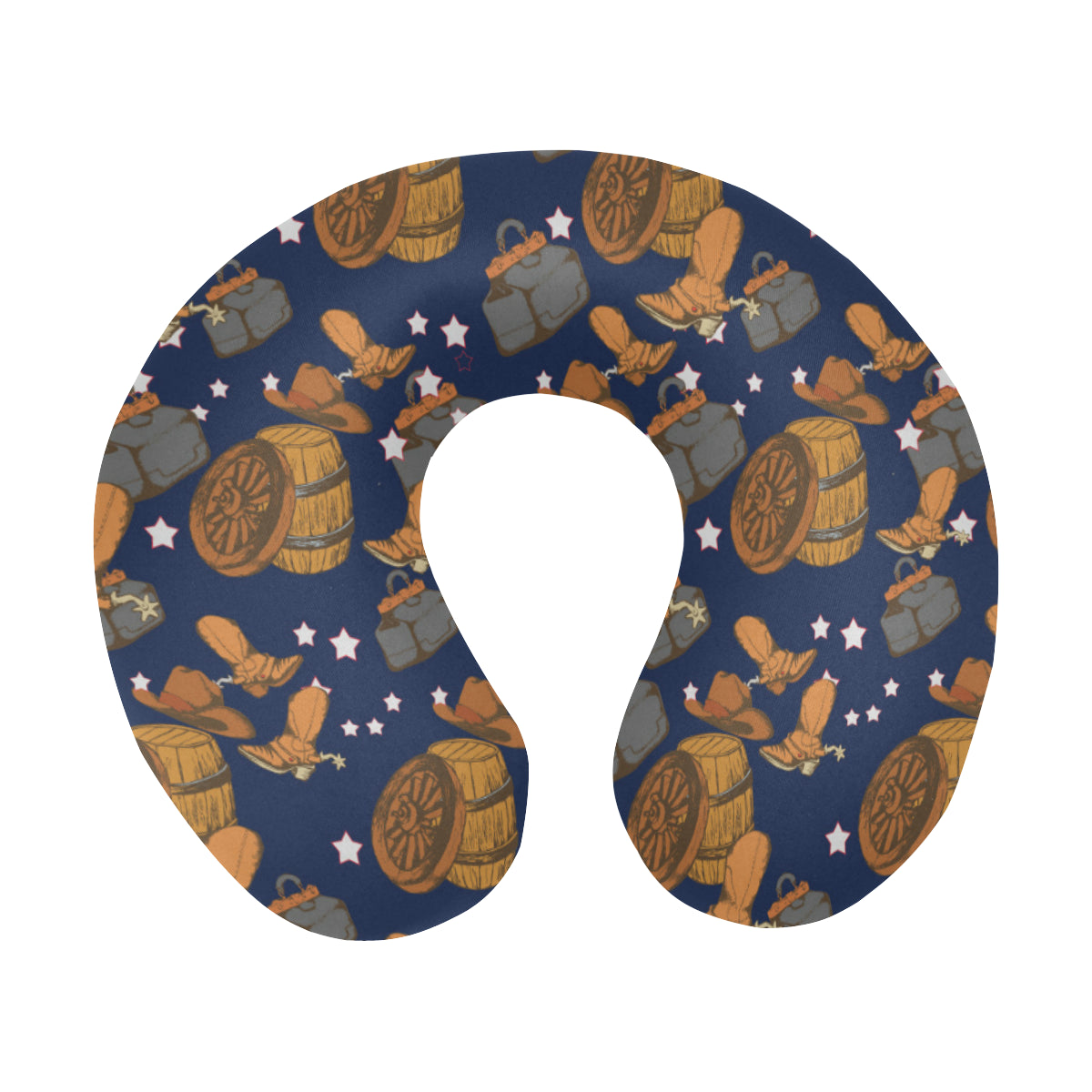 Cowboy Pattern Print Design 03 U-Shaped Travel Neck Pillow
