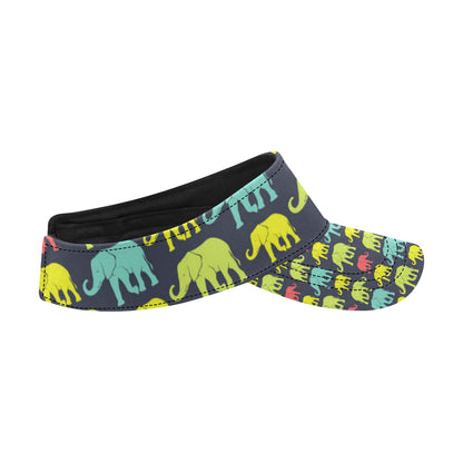 Elephant Neon Color Print Pattern Unisex Sun Visor