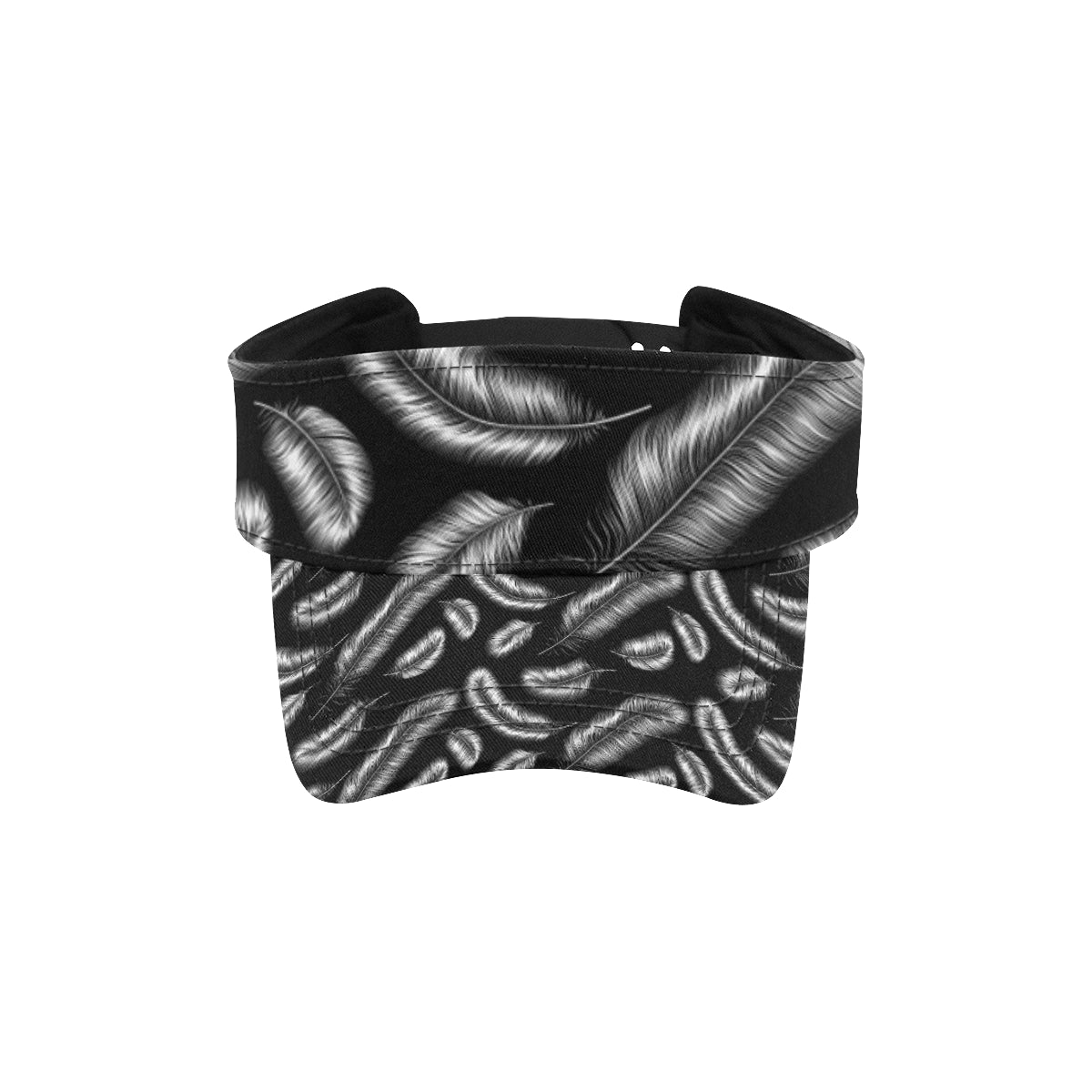 Feather Black White Design Print Unisex Sun Visor