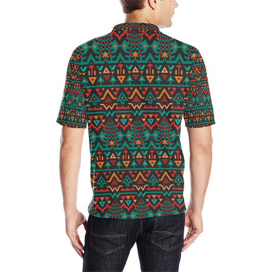 Aztec Pattern Print Design 04 Men Polo Shirt
