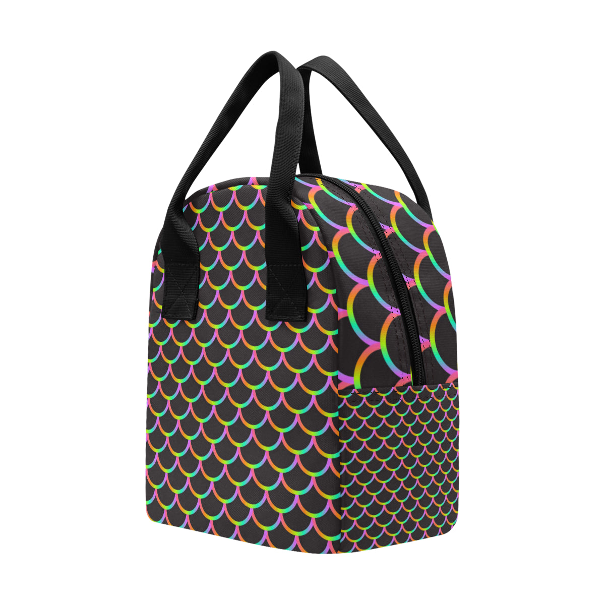 Mermaid Tail Rainbow Design Print Insulated Lunch Bag