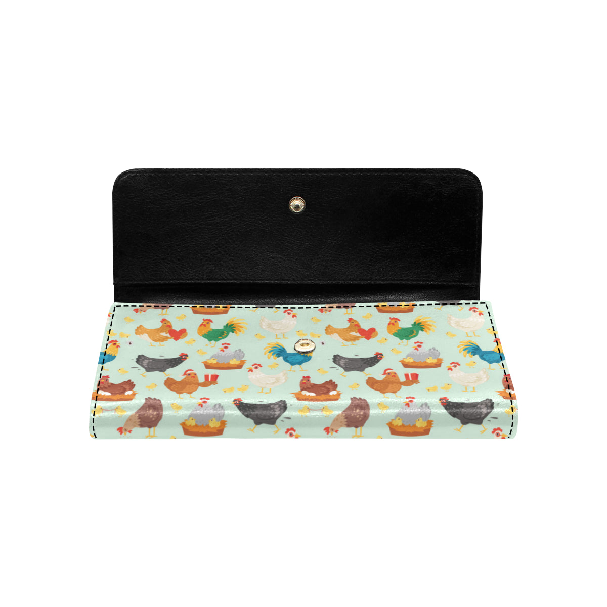 Chicken Pattern Print Design 07 Women's Trifold Wallet