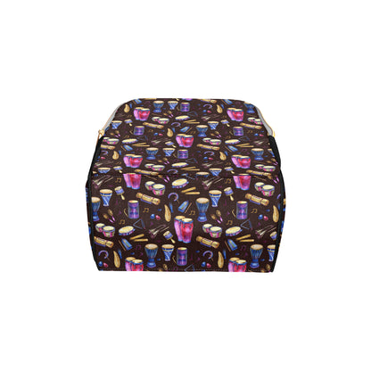 Percussion Neon Pattern Print Design 04 Diaper Bag Backpack