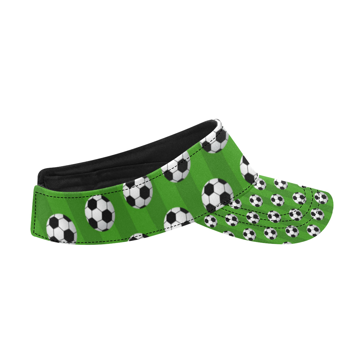 Soccer Ball Green Backgrpund Print Unisex Sun Visor