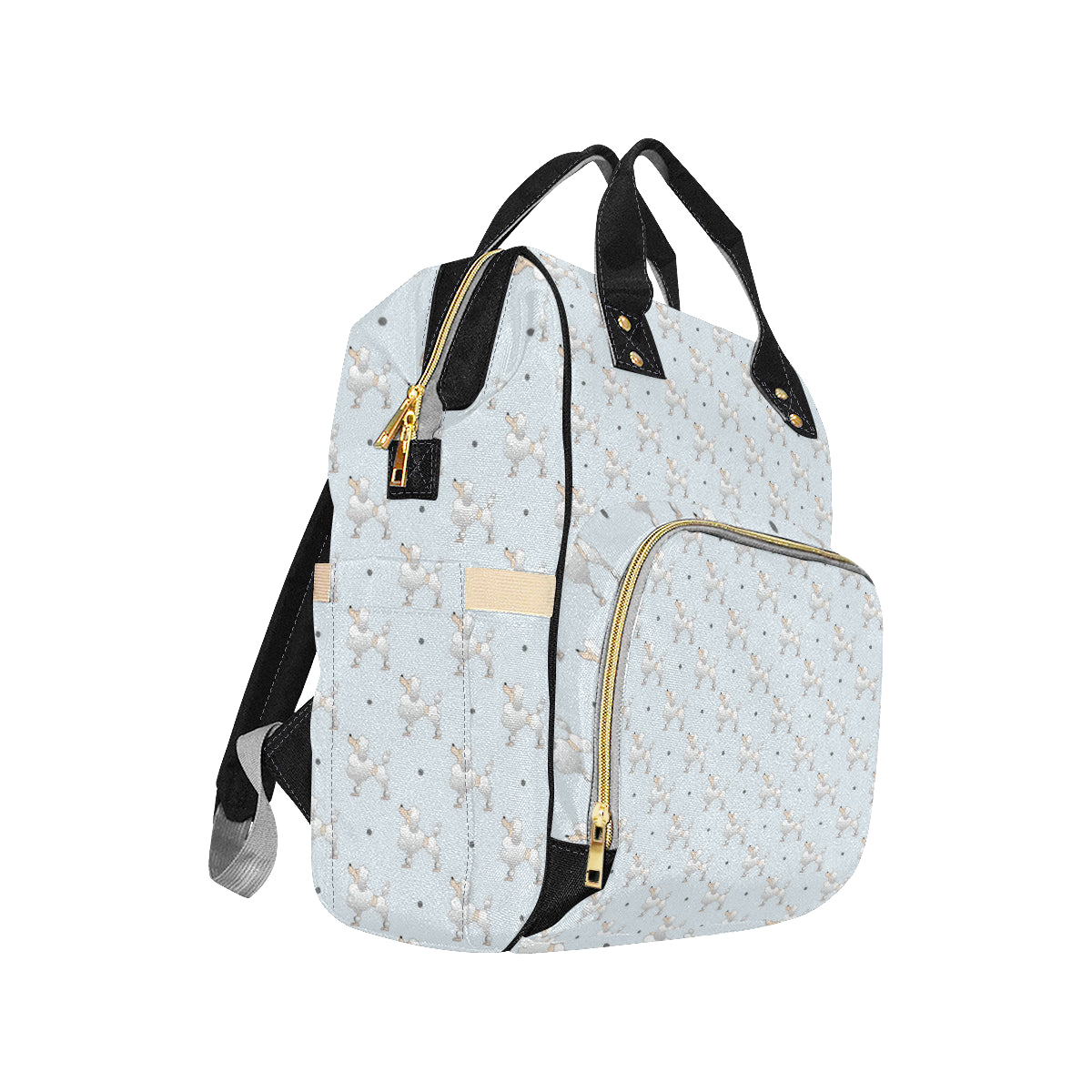 Poodle Pattern Print Design A05 Diaper Bag Backpack