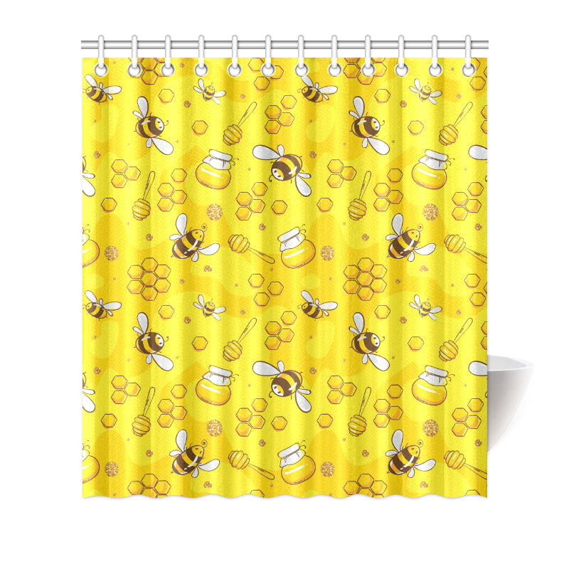 Bee Pattern Print Design BEE01 Shower Curtain
