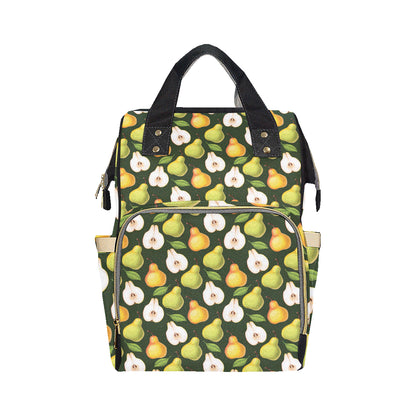 Pear Pattern Print Design PE06 Diaper Bag Backpack
