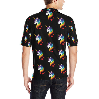 Rainbow Unicorn Pattern Print Design A03 Men Polo Shirt