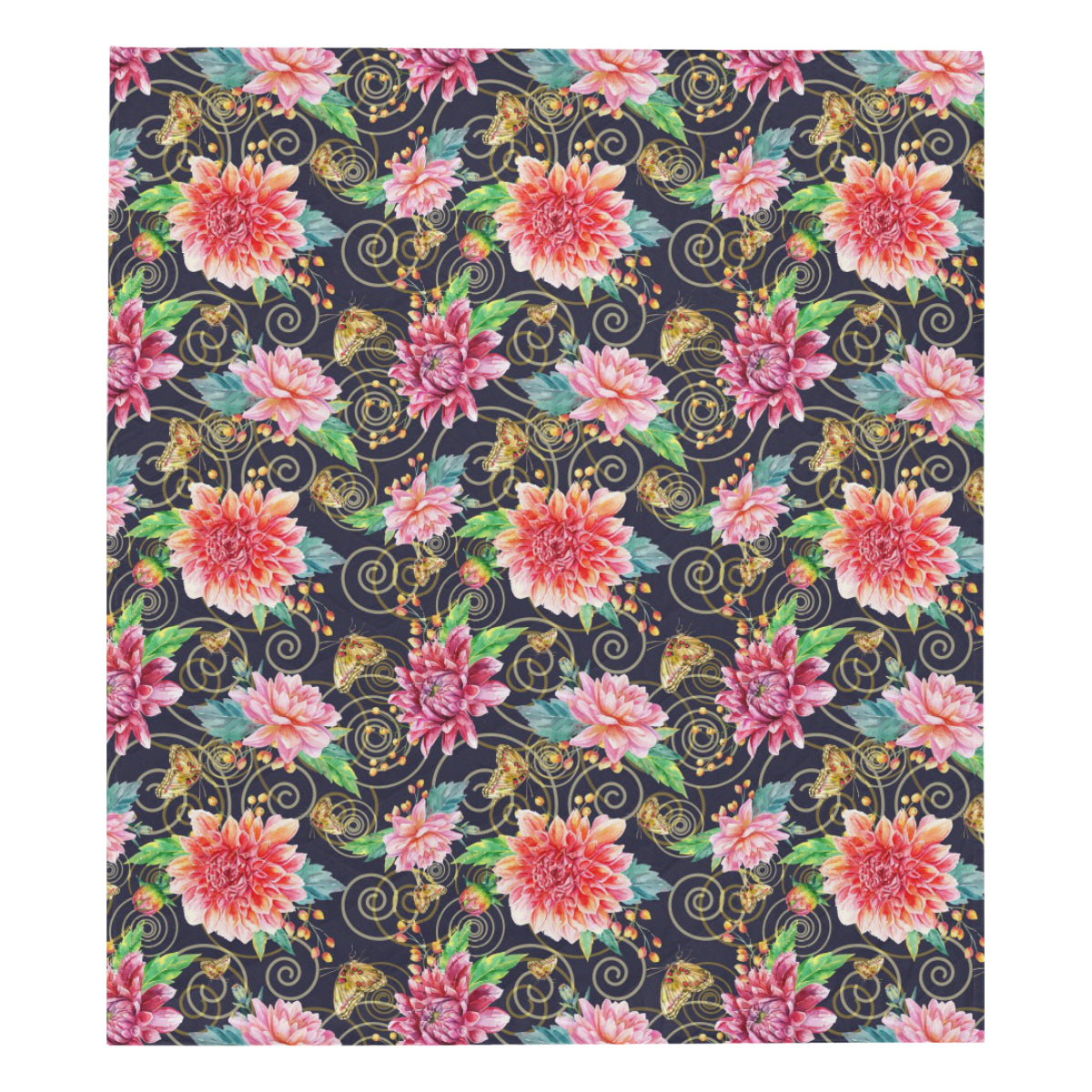 Dahlia Pattern Print Design DH02 Premium Quilt