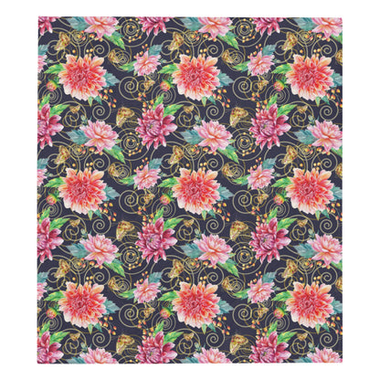 Dahlia Pattern Print Design DH02 Premium Quilt