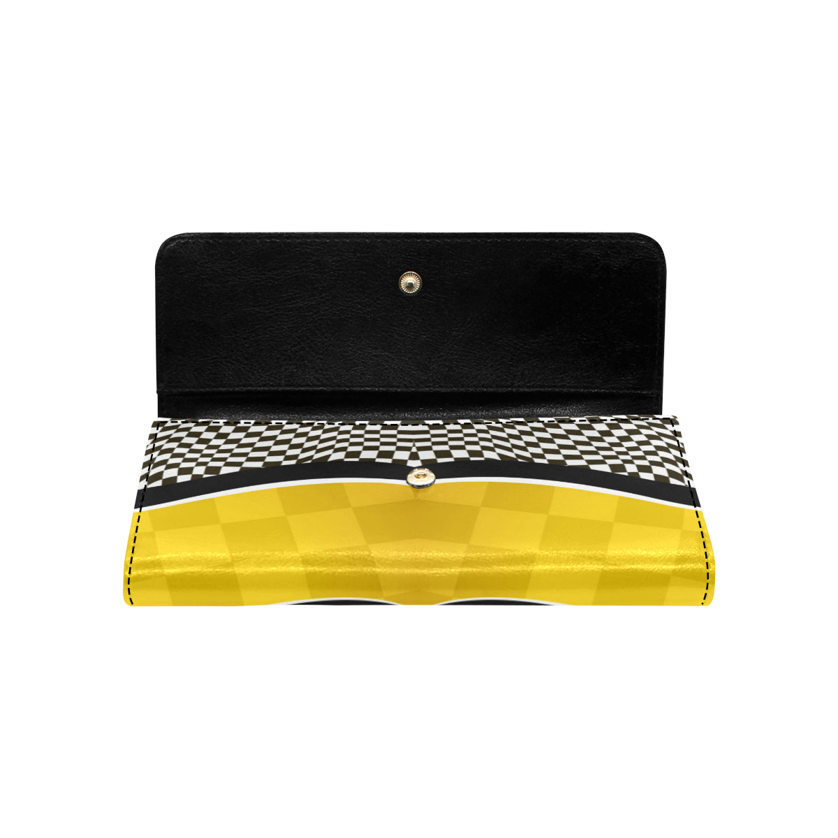 Checkered Pattern Print Design 02 Women's Trifold Wallet