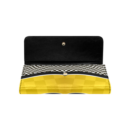 Checkered Pattern Print Design 02 Women's Trifold Wallet