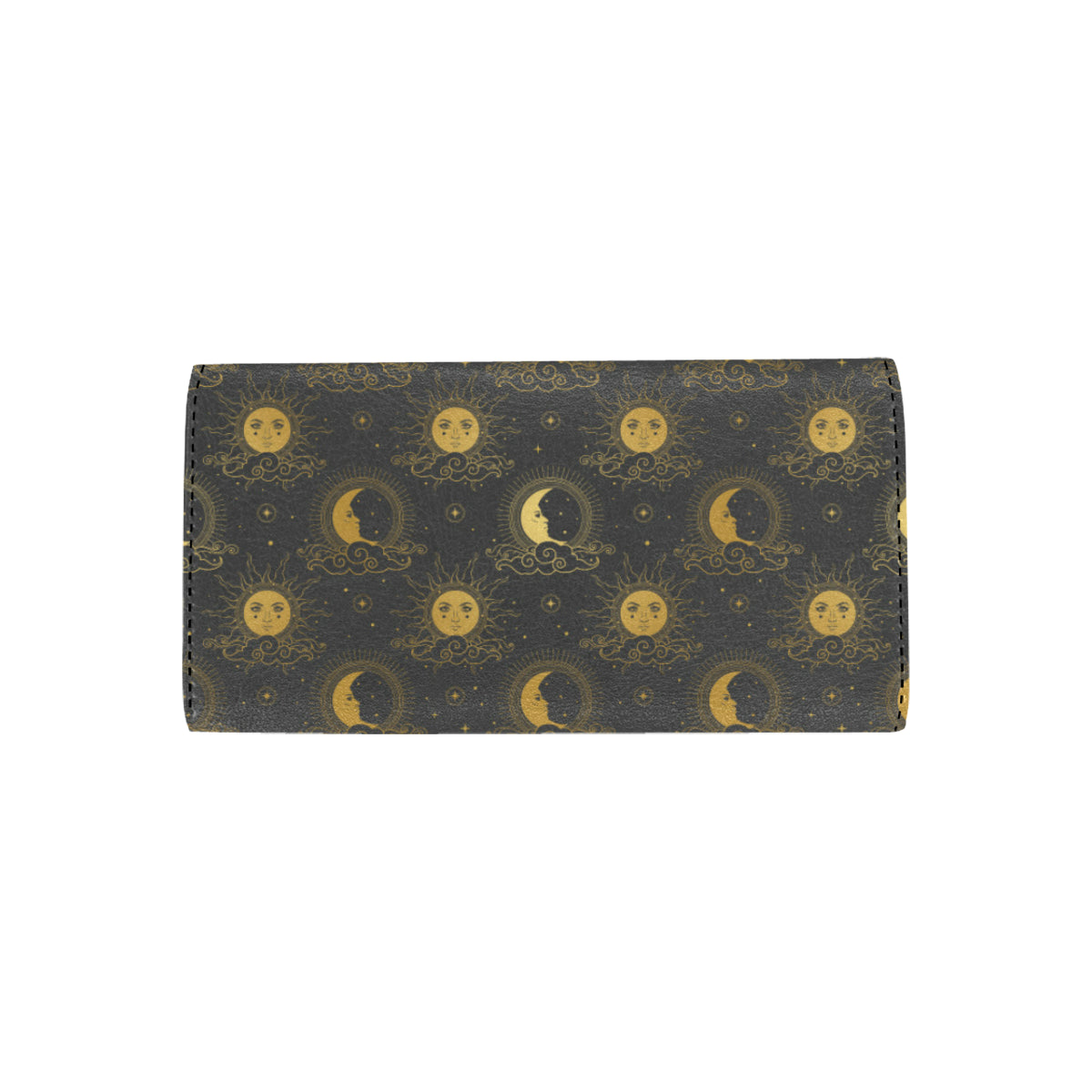 Celestial Moon Sun Pattern Print Design 05 Women's Trifold Wallet