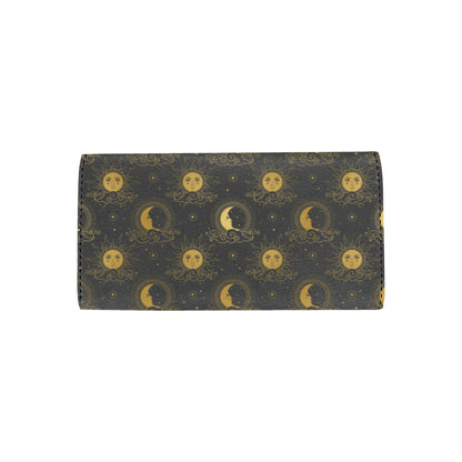 Celestial Moon Sun Pattern Print Design 05 Women's Trifold Wallet