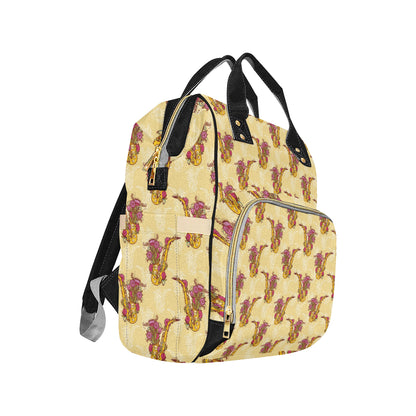 Saxophone Pattern Print Design 04 Diaper Bag Backpack