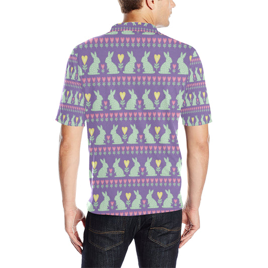 Rabbit Pattern Print Design RB01 Men Polo Shirt