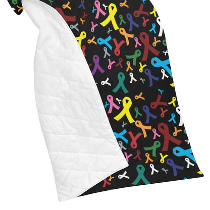 Cancer Awareness Pattern Print Design 03 Premium Quilt