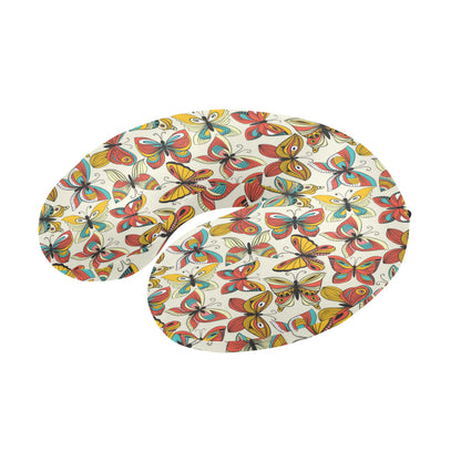 Butterfly Pattern Print Design 02 U-Shaped Travel Neck Pillow