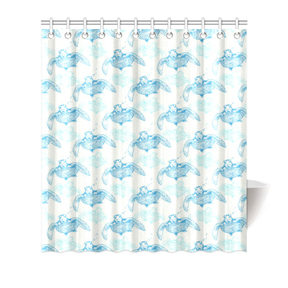 Sea Turtle Pattern Print Design T01 Shower Curtain