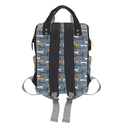 Dachshund Pattern Print Design 012 Diaper Bag Backpack