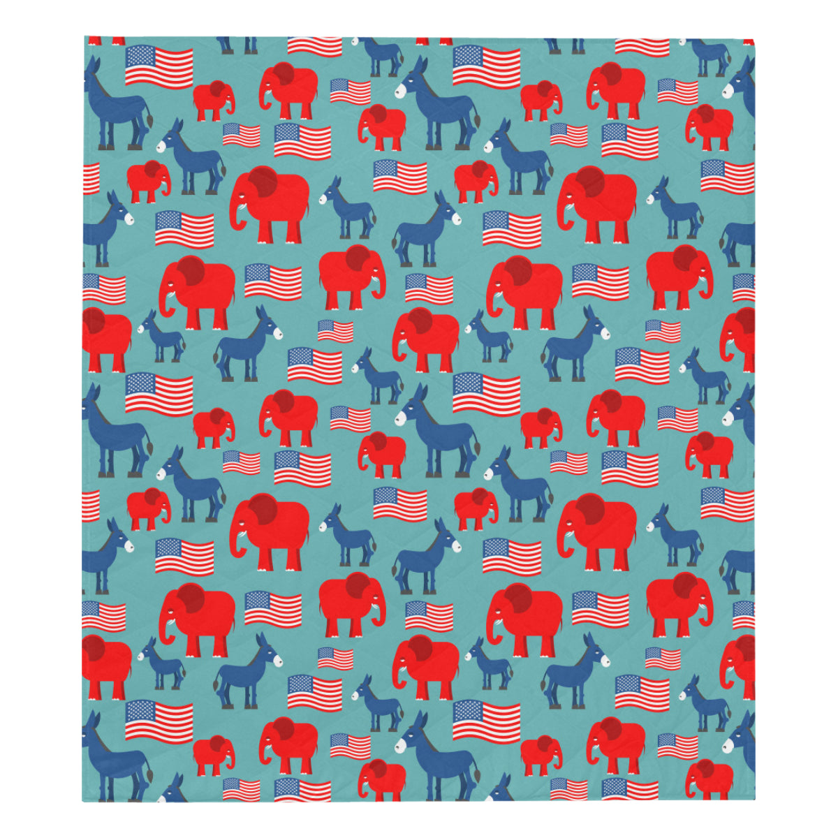 Donkey Red Elephant Pattern Print Design 03 Premium Quilt