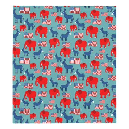 Donkey Red Elephant Pattern Print Design 03 Premium Quilt