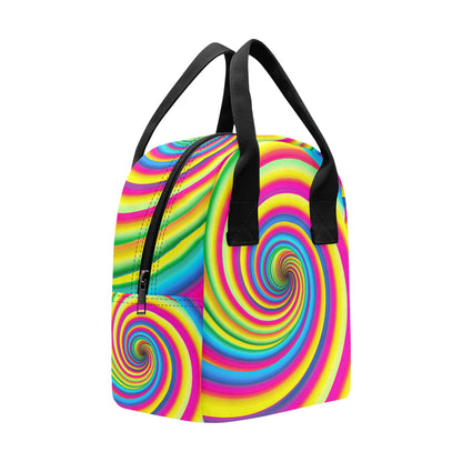 Vortex Twist Swirl Rainbow Design Insulated Lunch Bag