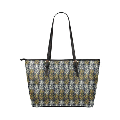 Pineapple Print Design Pattern Leather Tote Bag