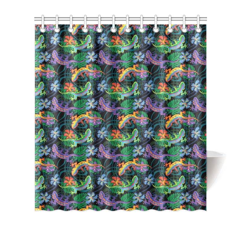 Gecko Colorful Pattern Print Design 01 Shower Curtain