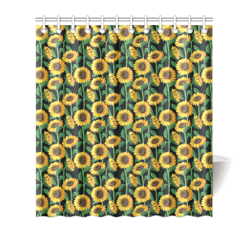 Sunflower Realistic Print Pattern Shower Curtain